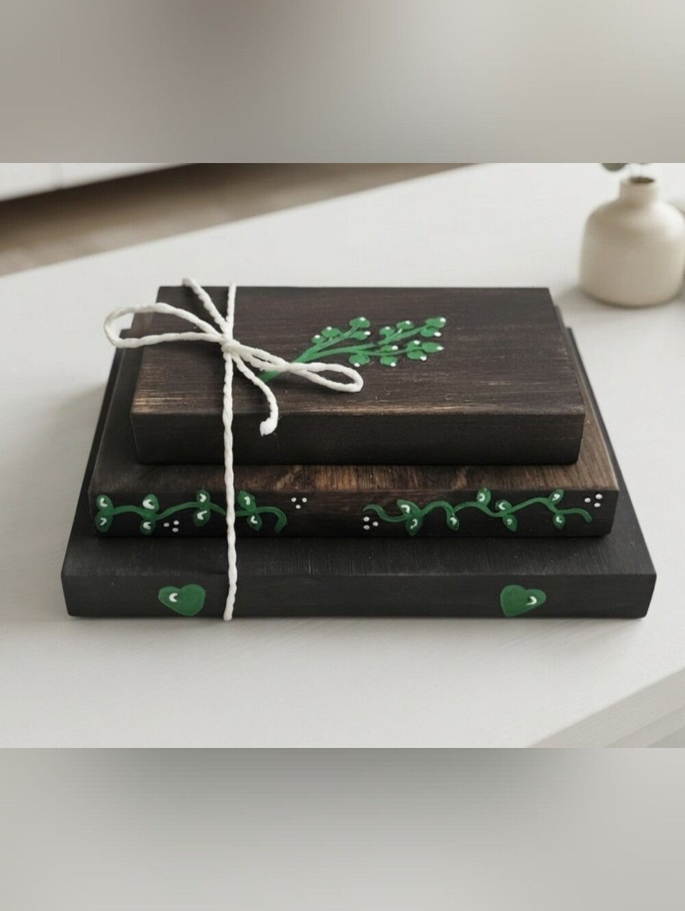 Wooden Stacked Books Farmhouse Book Decor